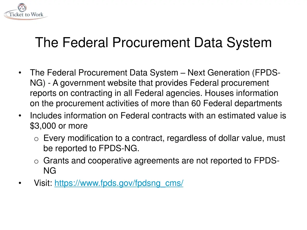 the federal procurement data system