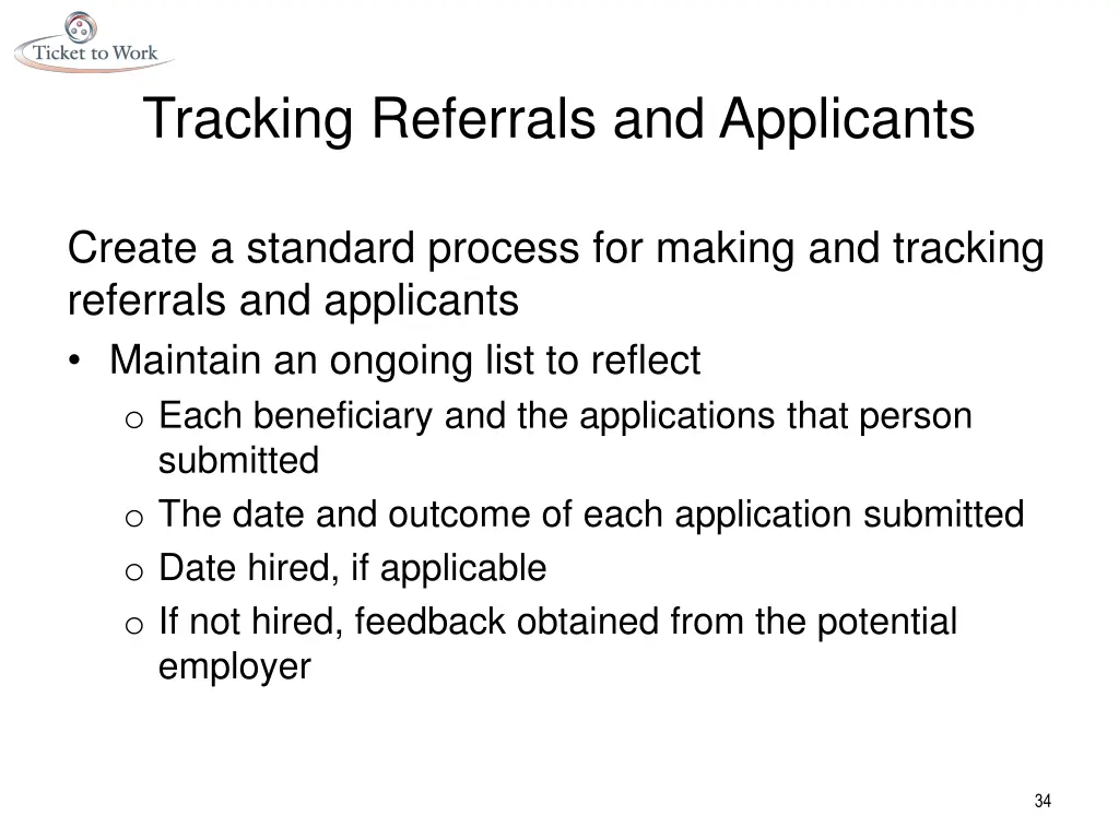 tracking referrals and applicants