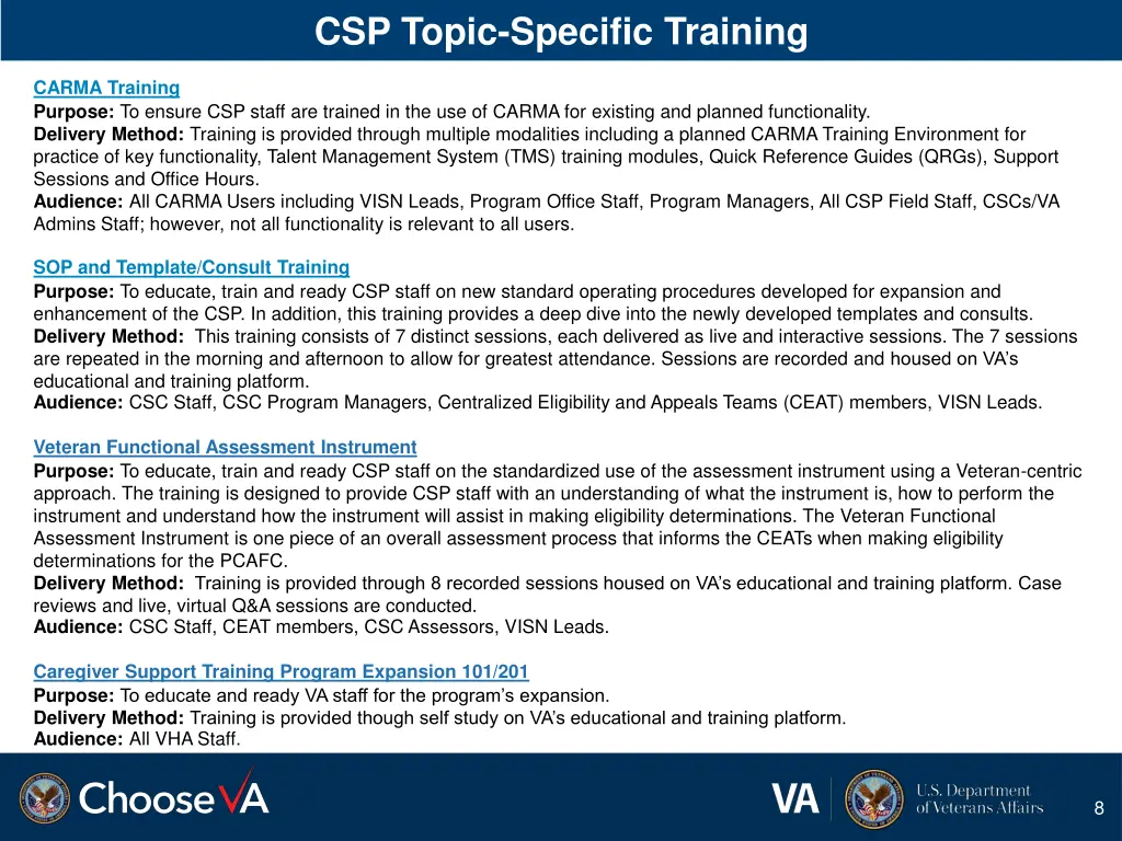 csp topic specific training