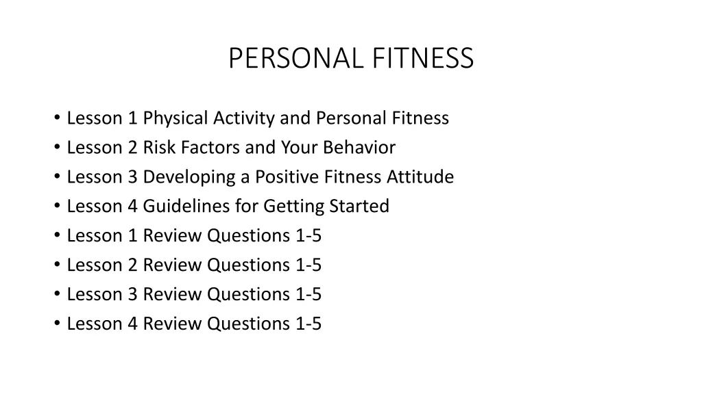 personal fitness