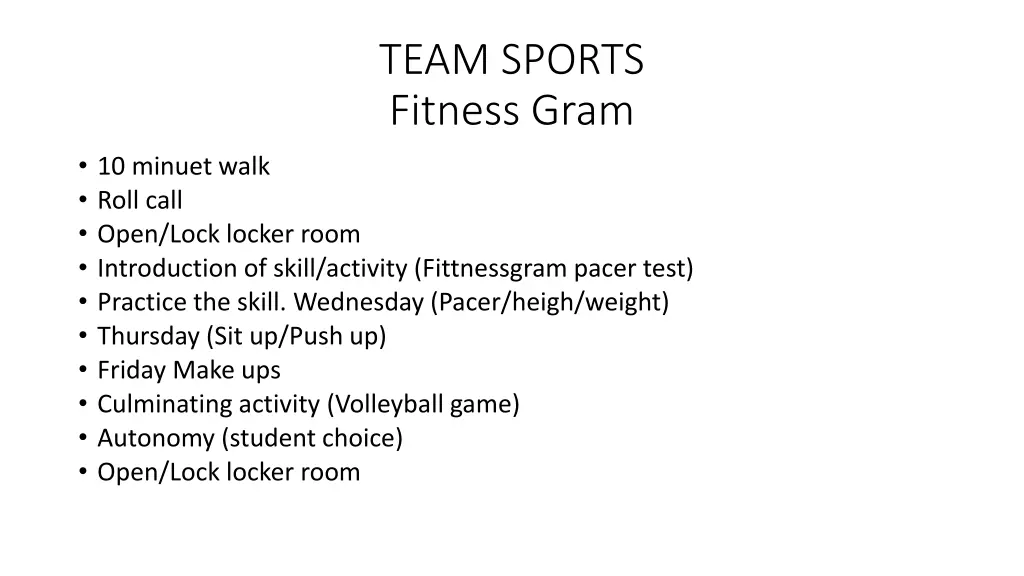team sports fitness gram