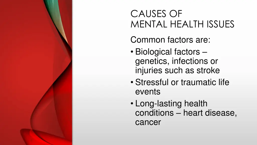 causes of mental health issues