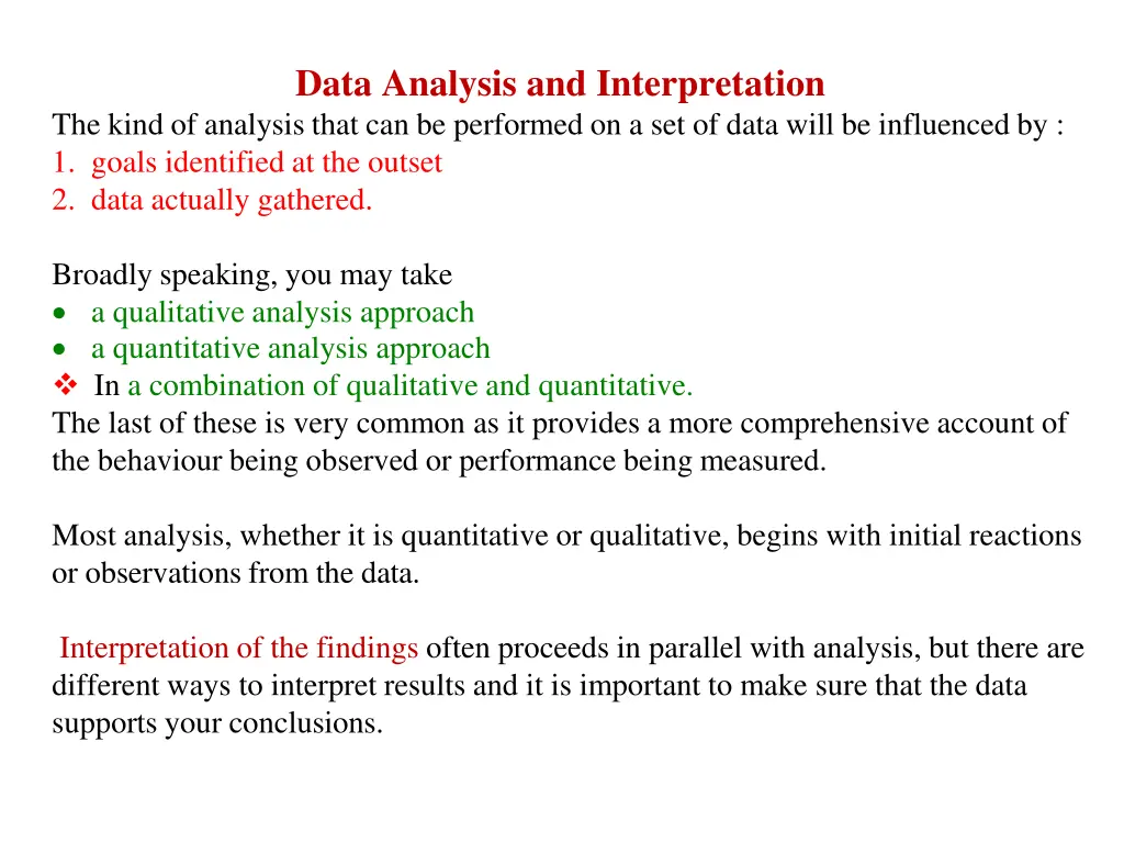 data analysis and interpretation the kind