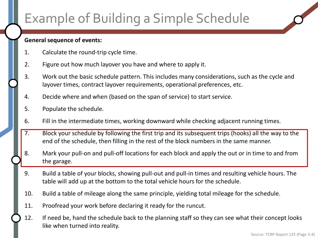 example of building a simple schedule 7