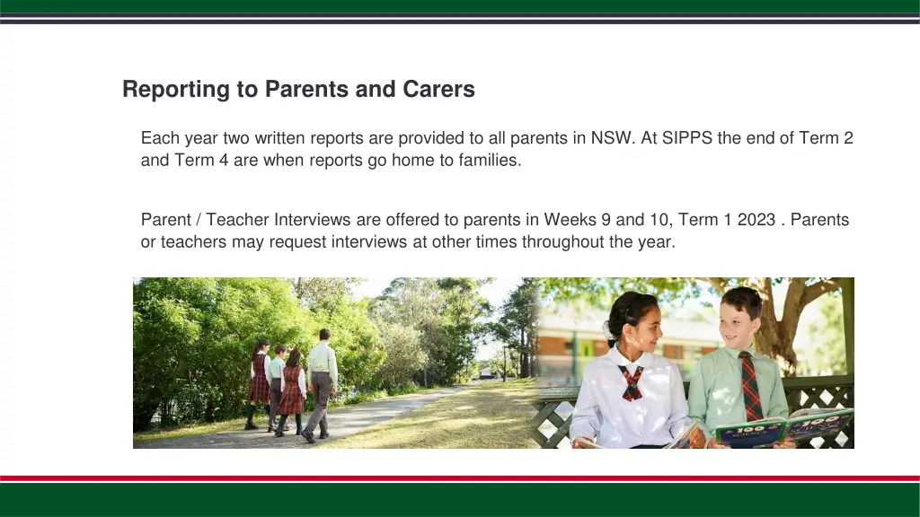 reporting to parents and carers