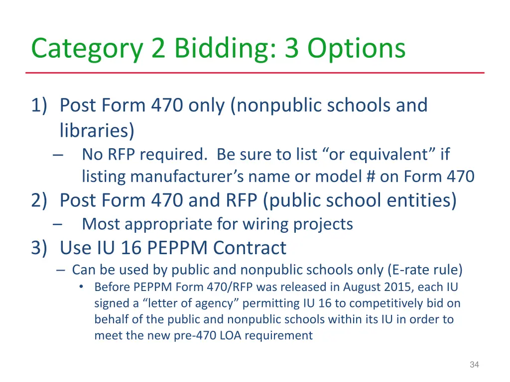 category 2 bidding 3 options