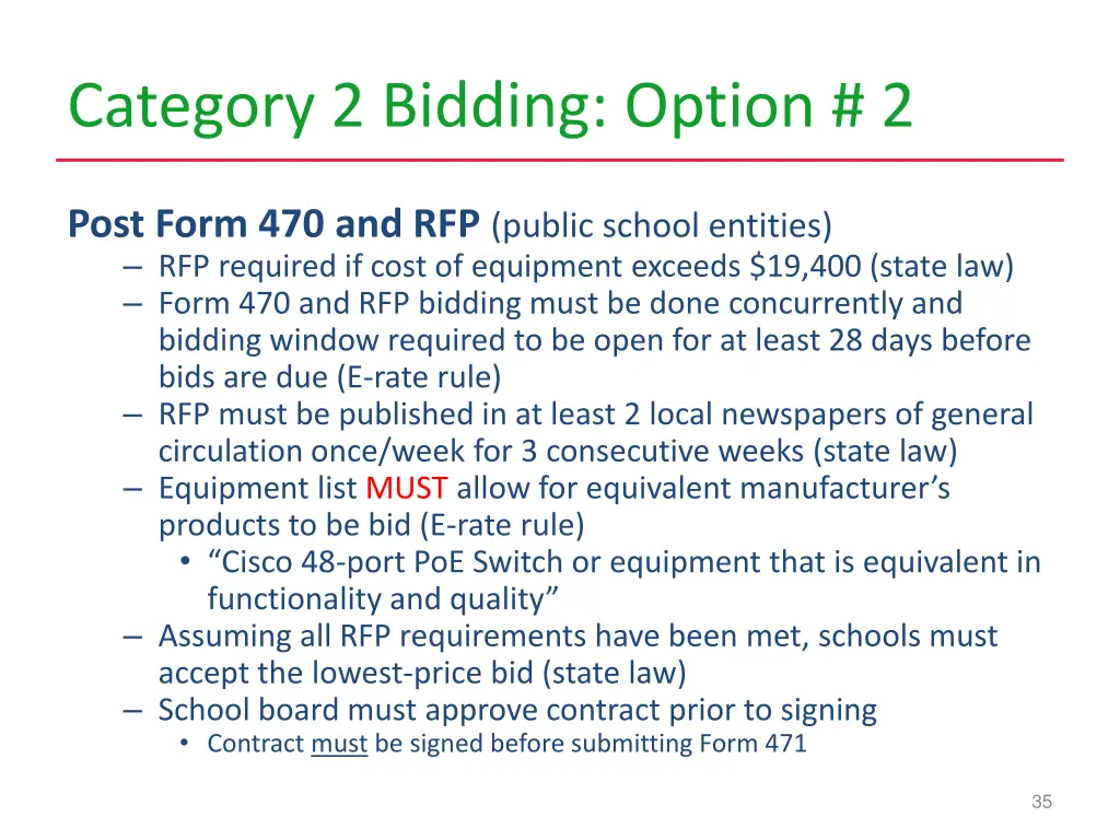 category 2 bidding option 2