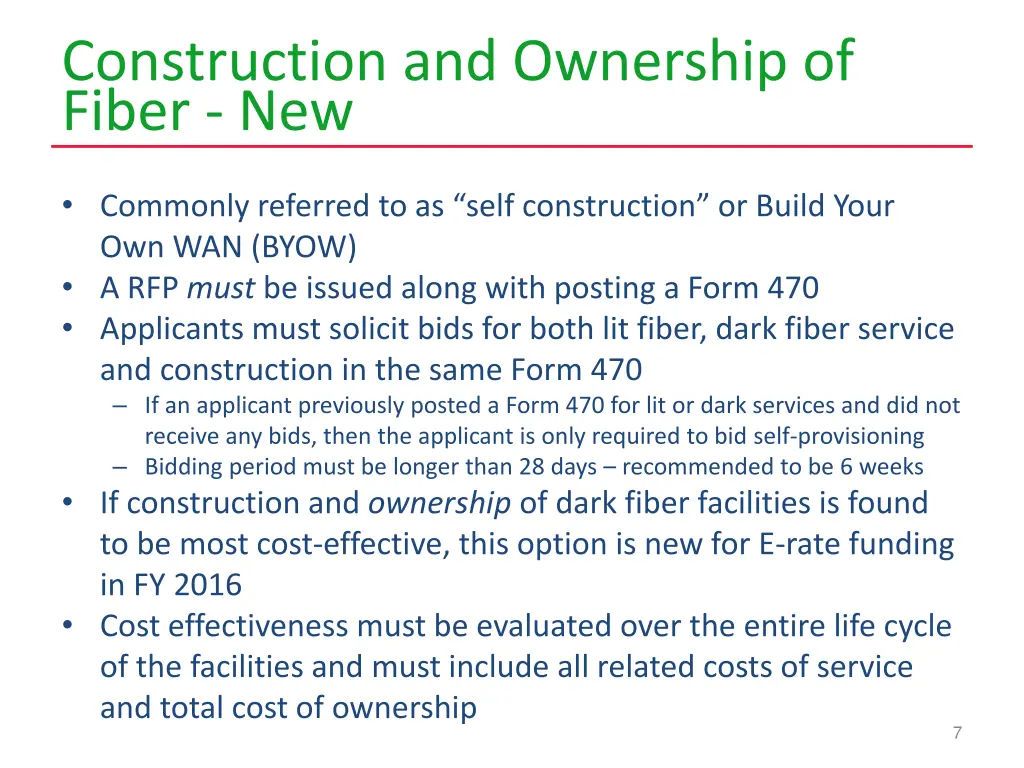 construction and ownership of fiber new
