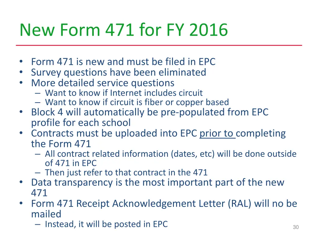new form 471 for fy 2016