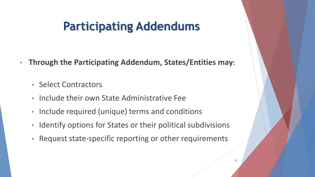 participating addendums