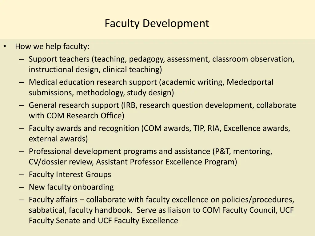 faculty development