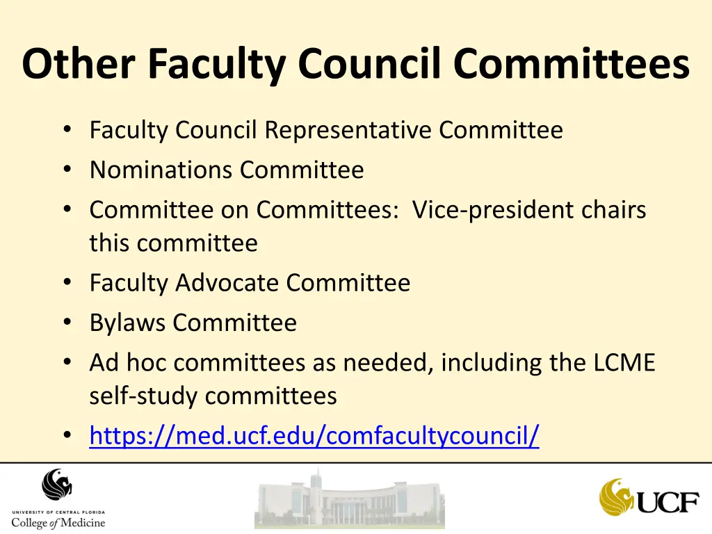 other faculty council committees