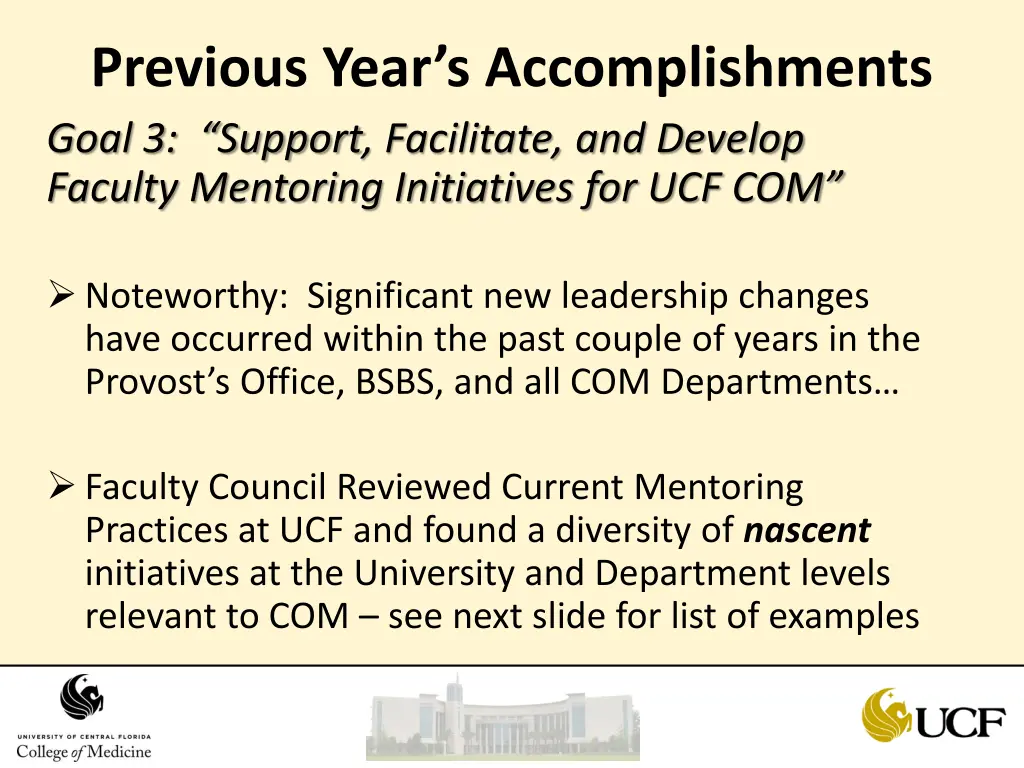 previous year s accomplishments goal 3 support