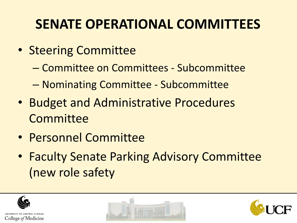 senate operational committees