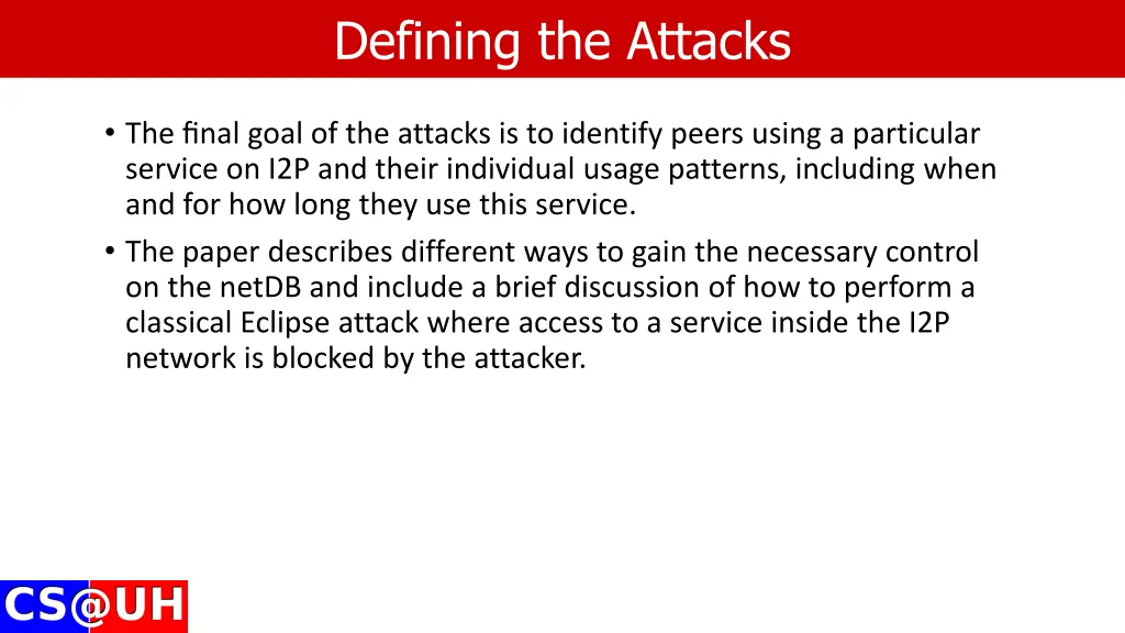 defining the attacks