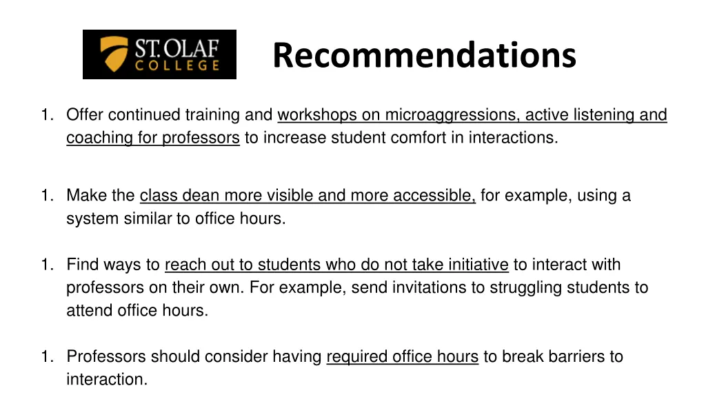 recommendations