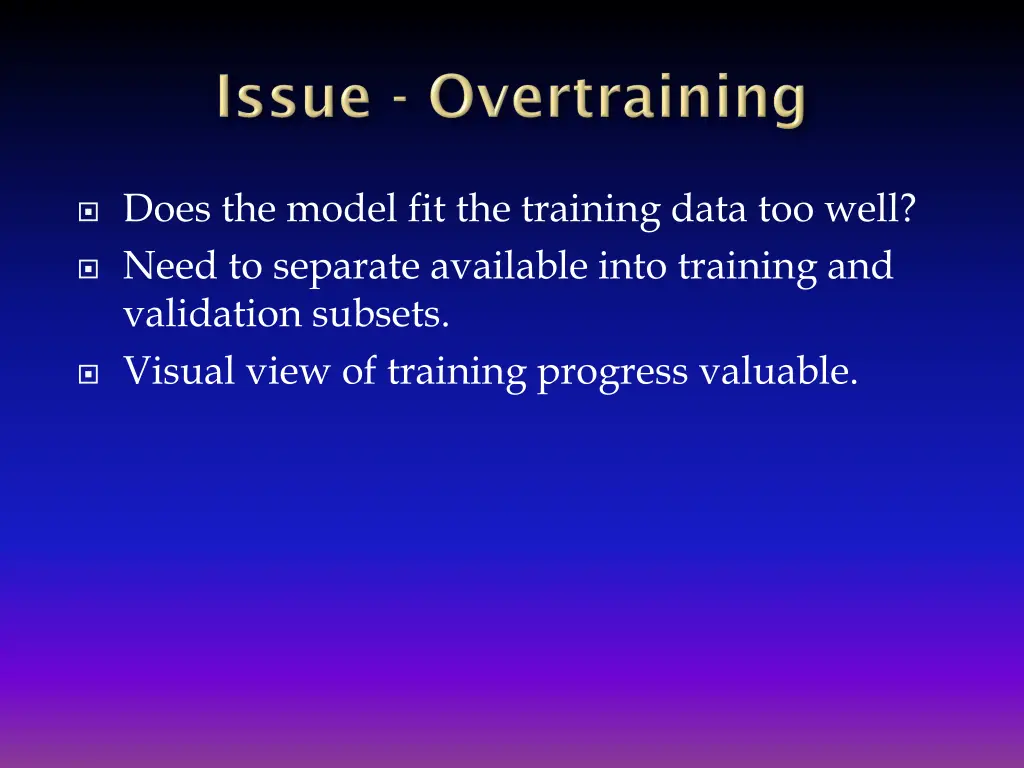 does the model fit the training data too well