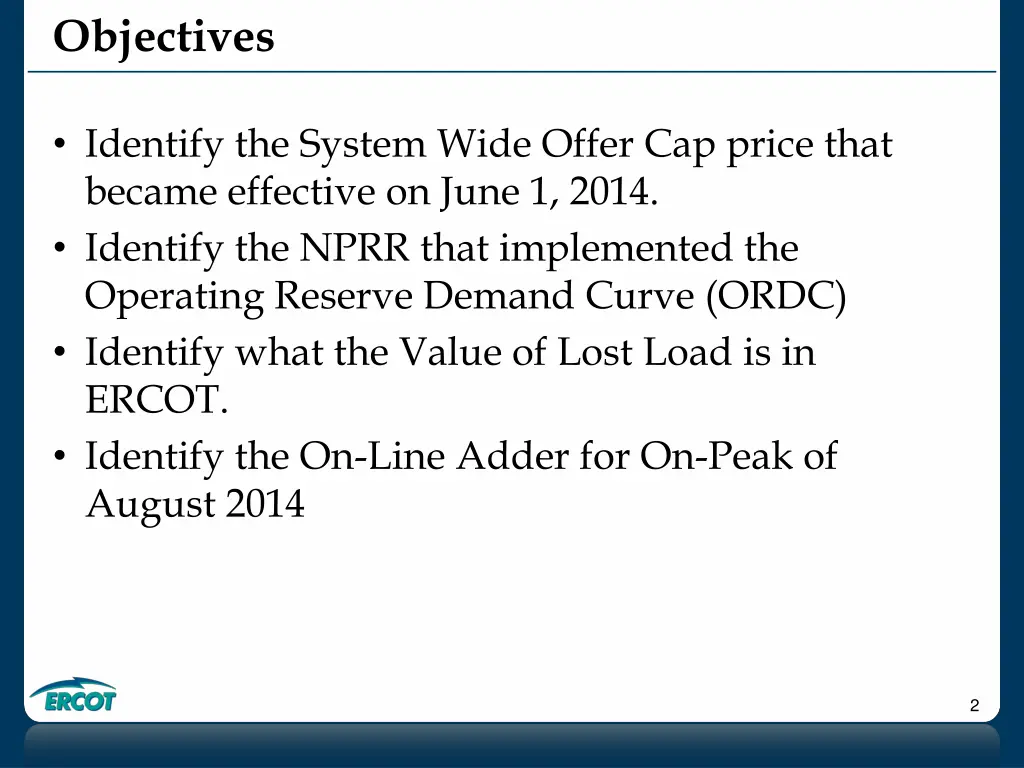 objectives