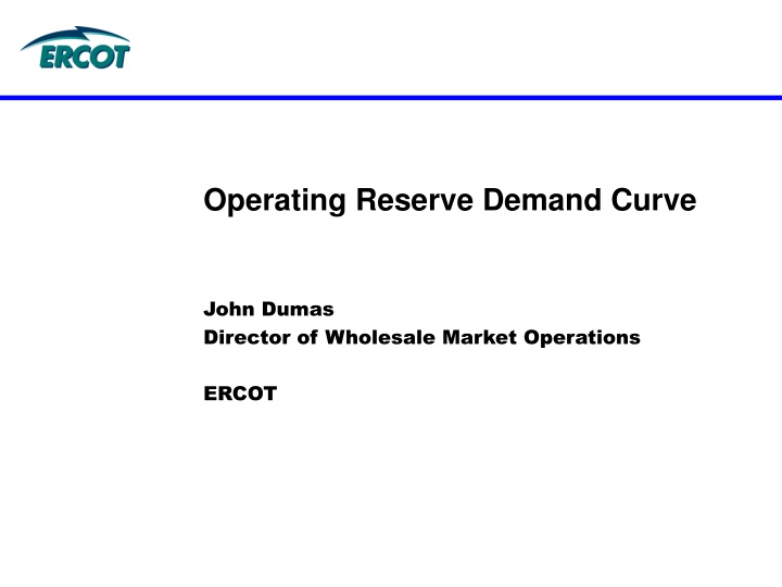 operating reserve demand curve