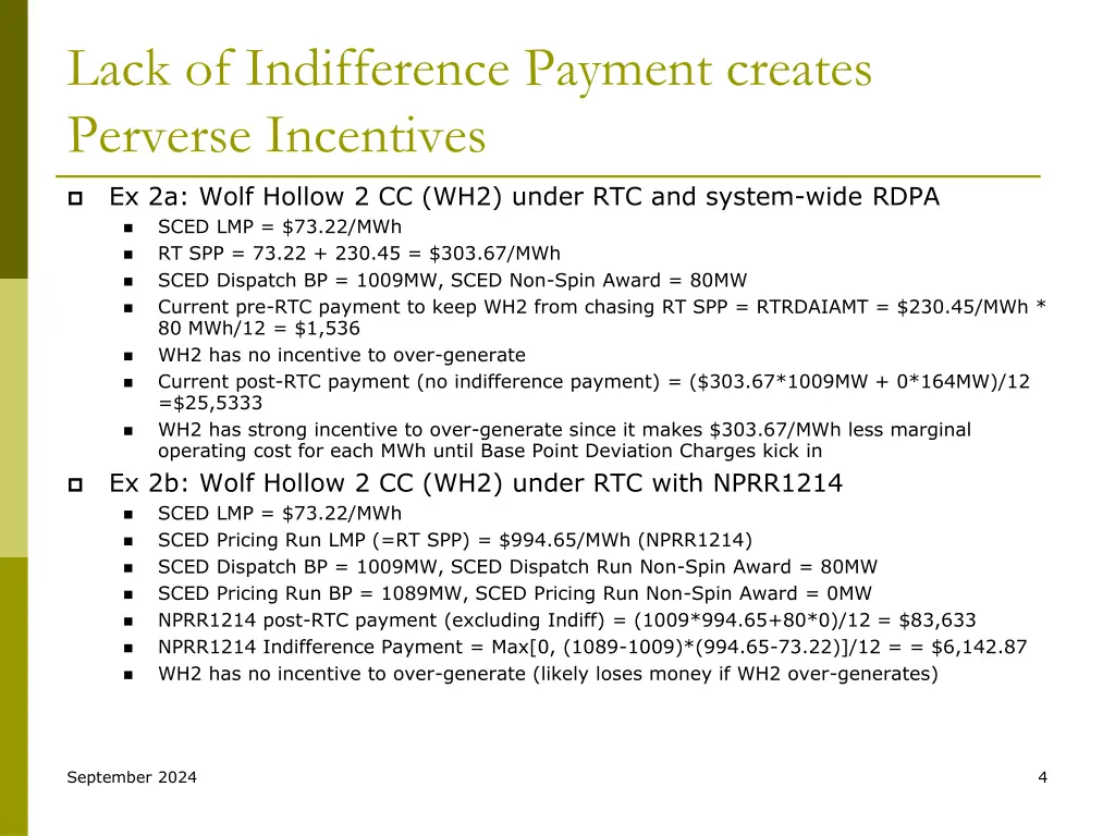 lack of indifference payment creates perverse 2