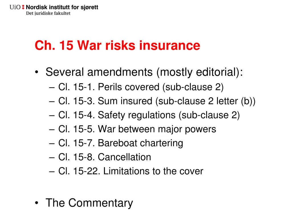 ch 15 war risks insurance