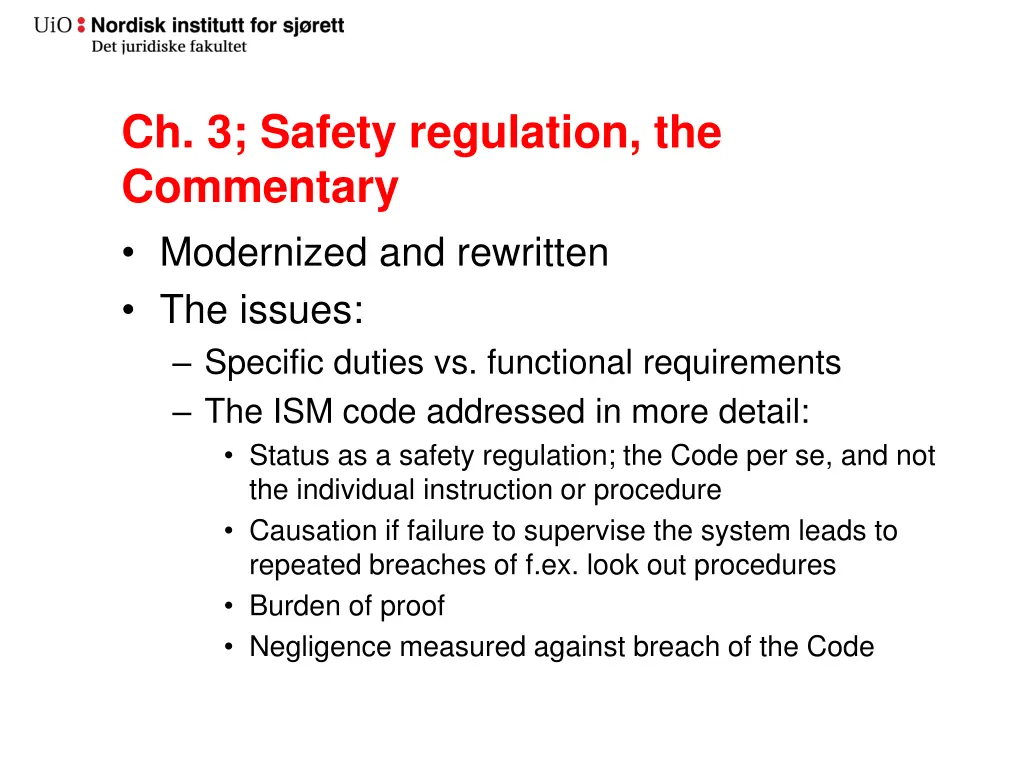 ch 3 safety regulation the commentary modernized