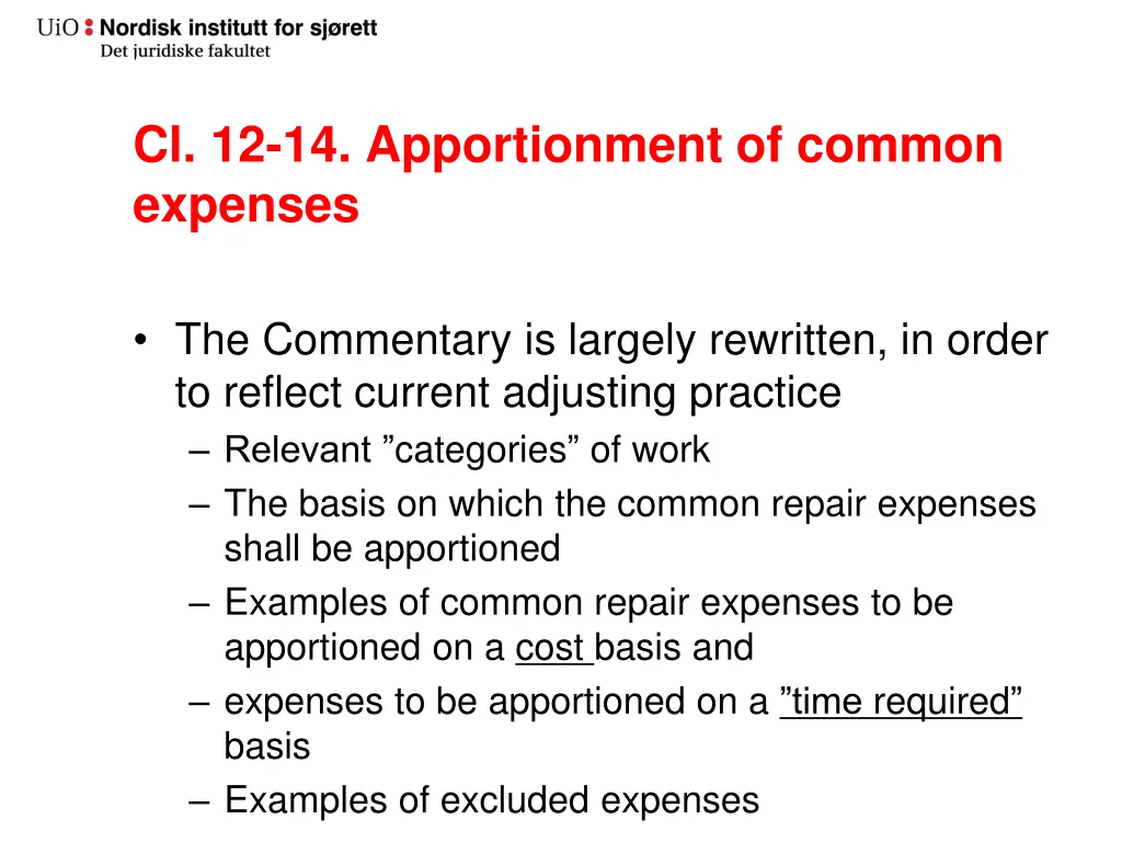 cl 12 14 apportionment of common expenses 1