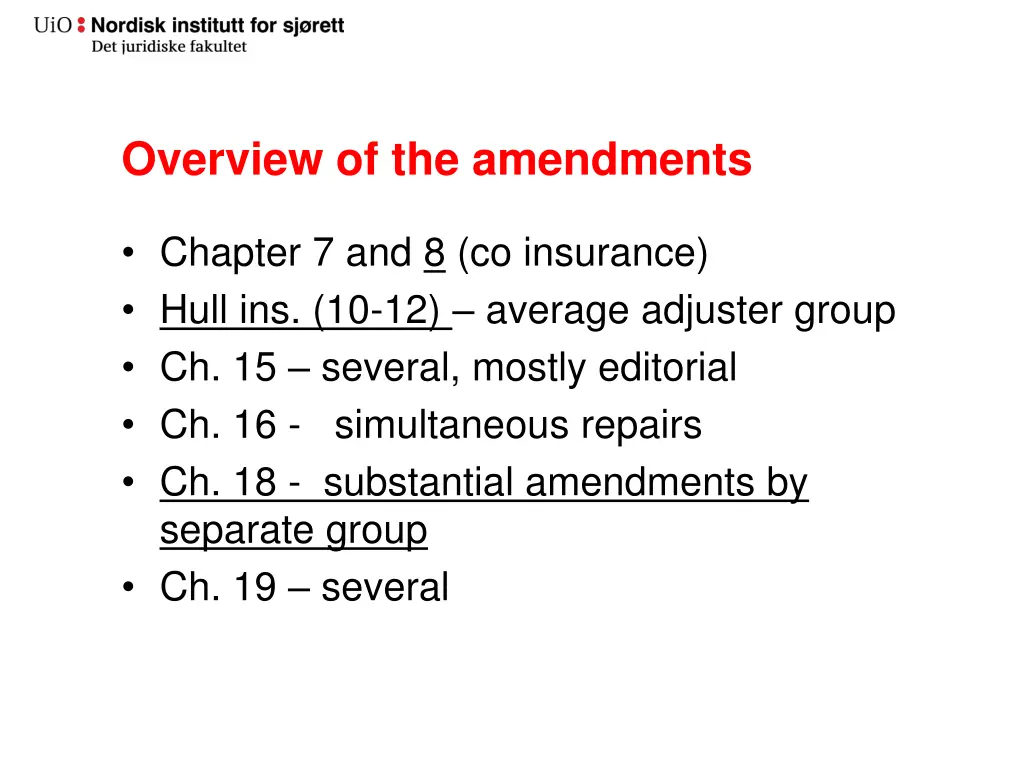 overview of the amendments 1
