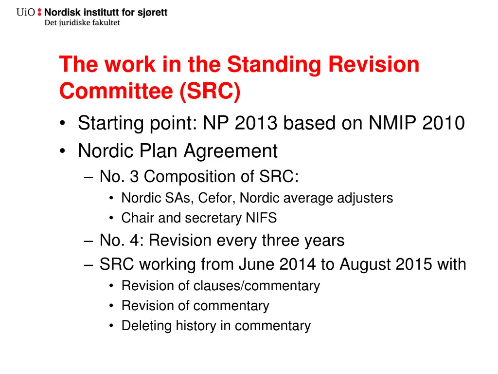 the work in the standing revision committee