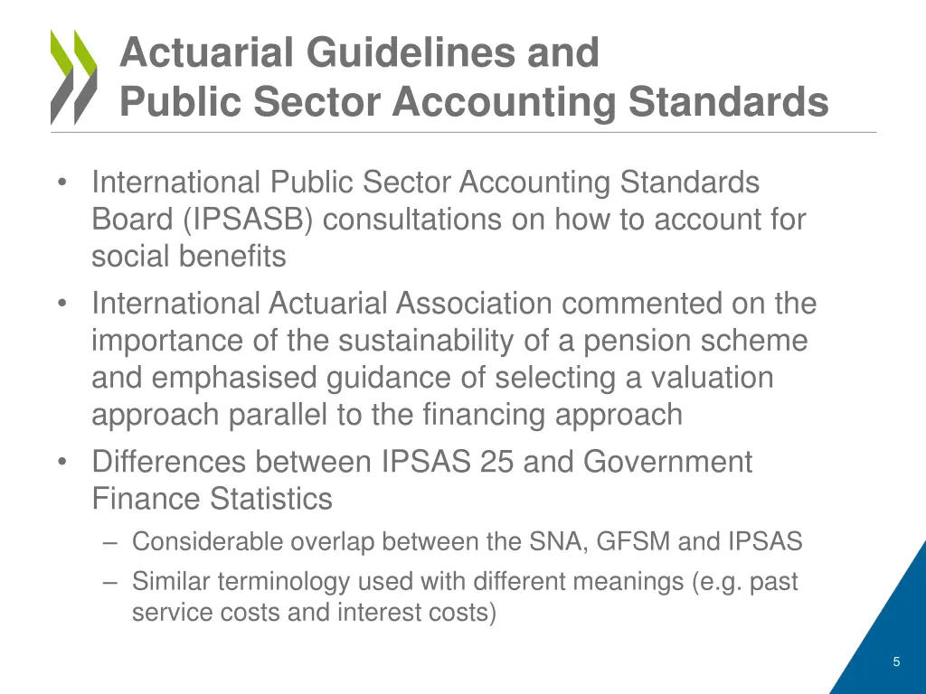 actuarial guidelines and public sector accounting
