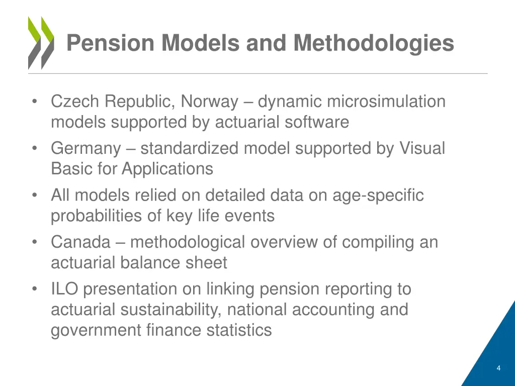 pension models and methodologies