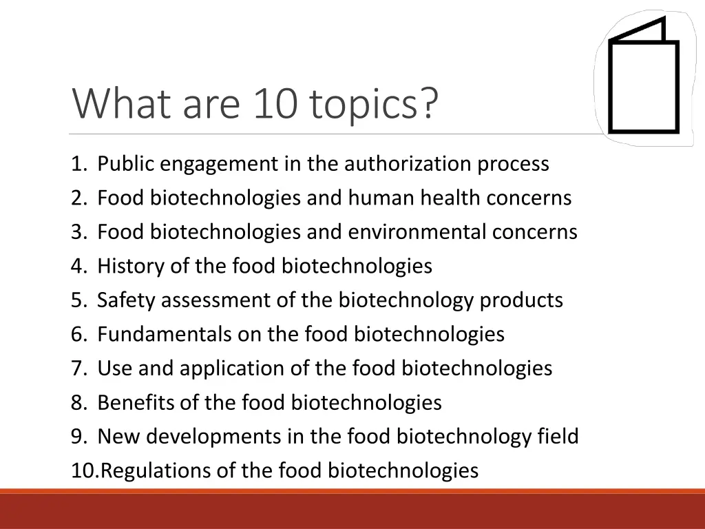 what are 10 topics