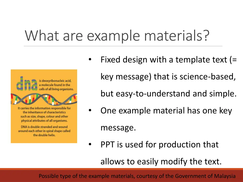 what are example materials