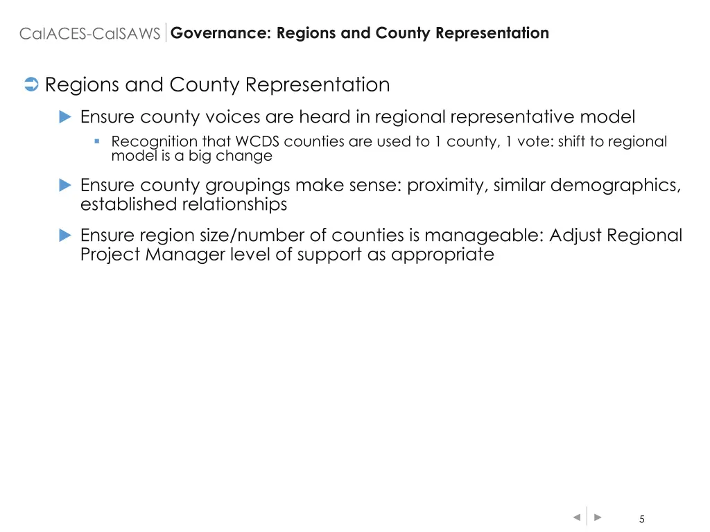 governance regions and county representation
