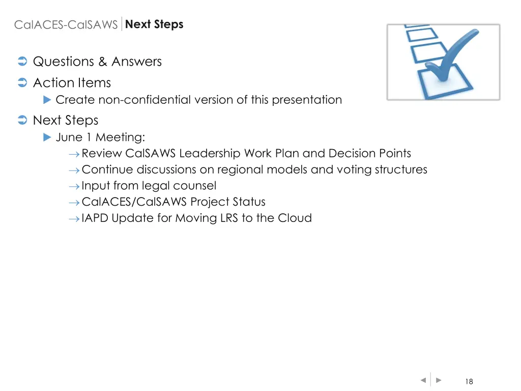 next steps