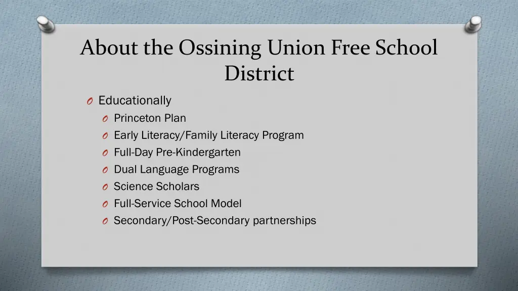 about the ossining union free school district 1