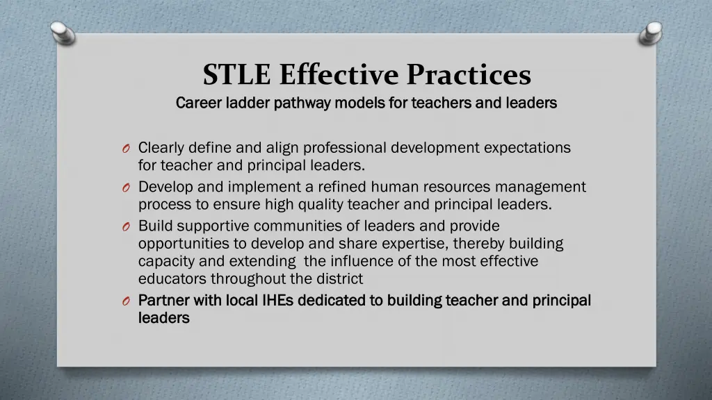 stle effective practices career ladder pathway
