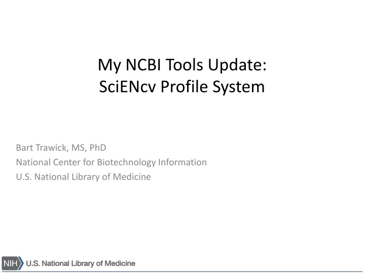 my ncbi tools update sciencv profile system