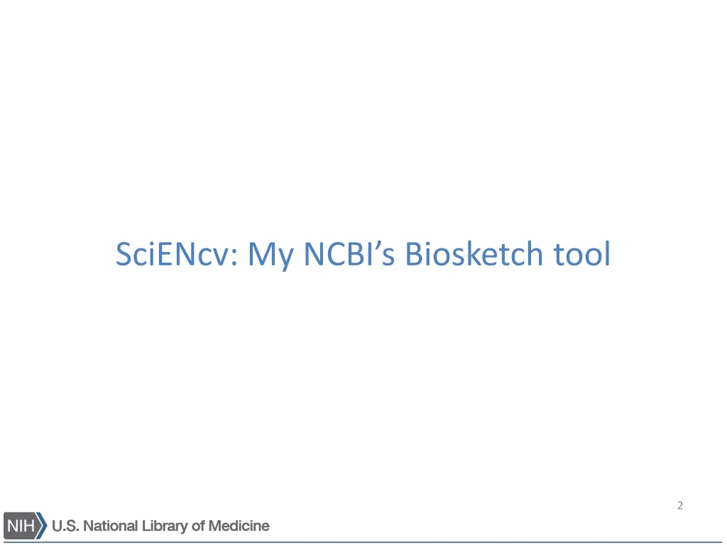 sciencv my ncbi s biosketch tool