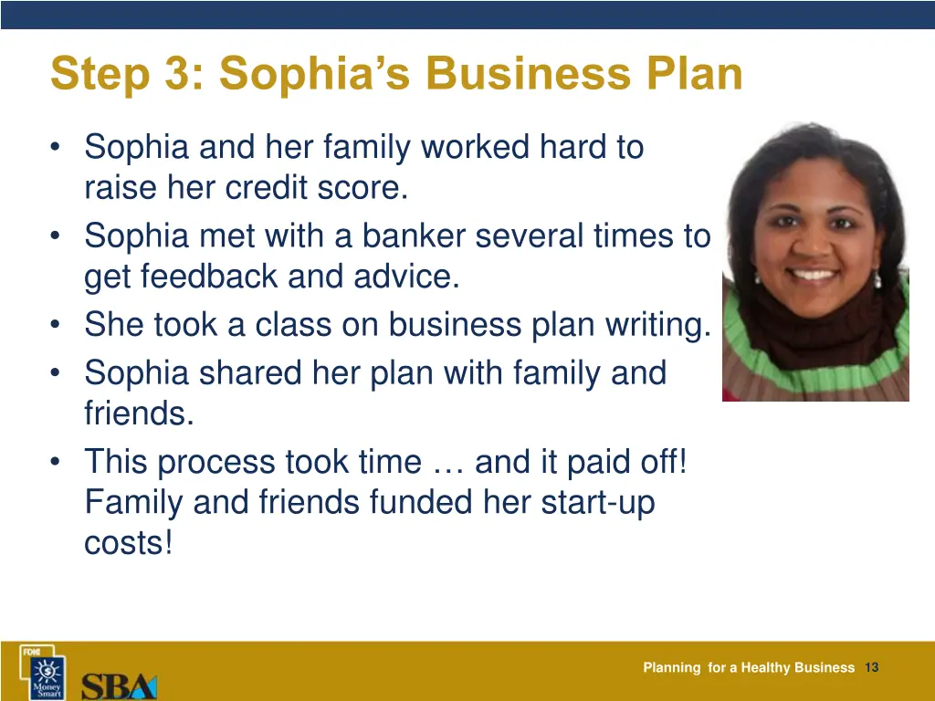 step 3 sophia s business plan