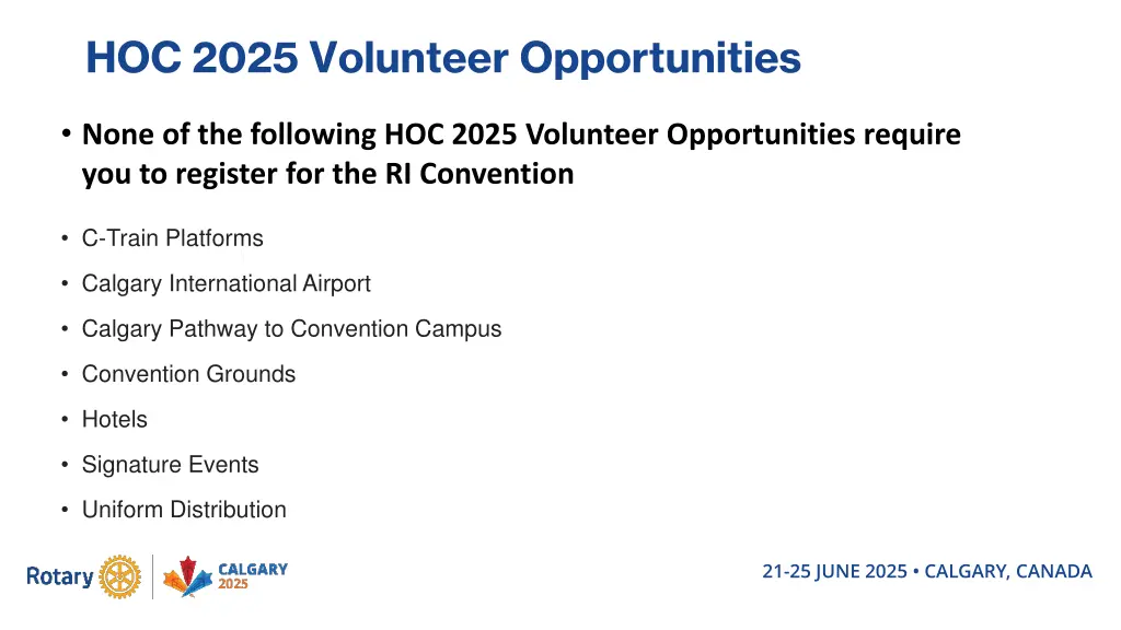 hoc 2025 volunteer opportunities