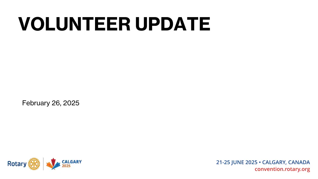 volunteer update