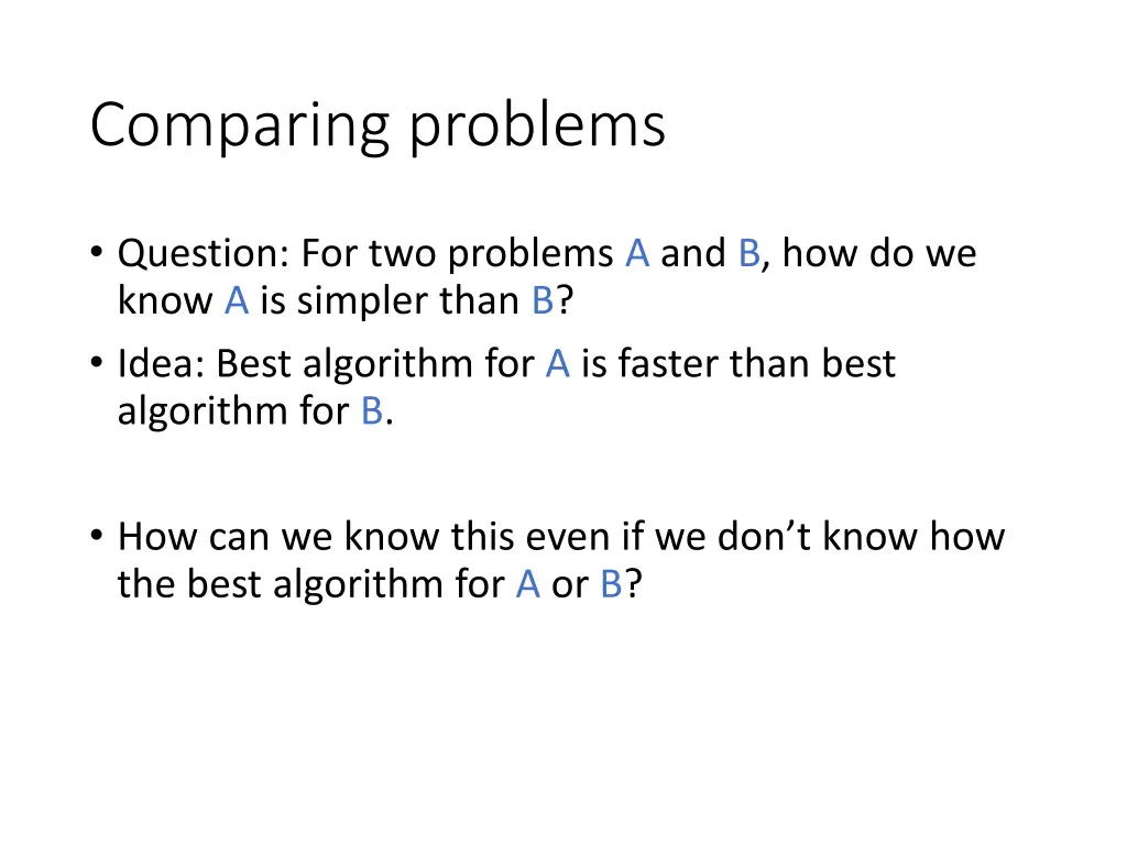 comparing problems