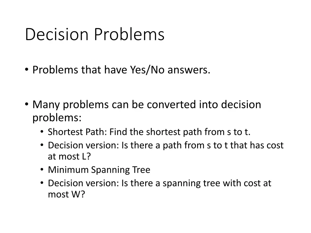 decision problems