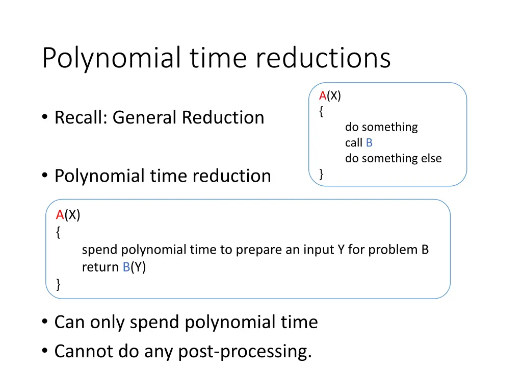 polynomial time reductions