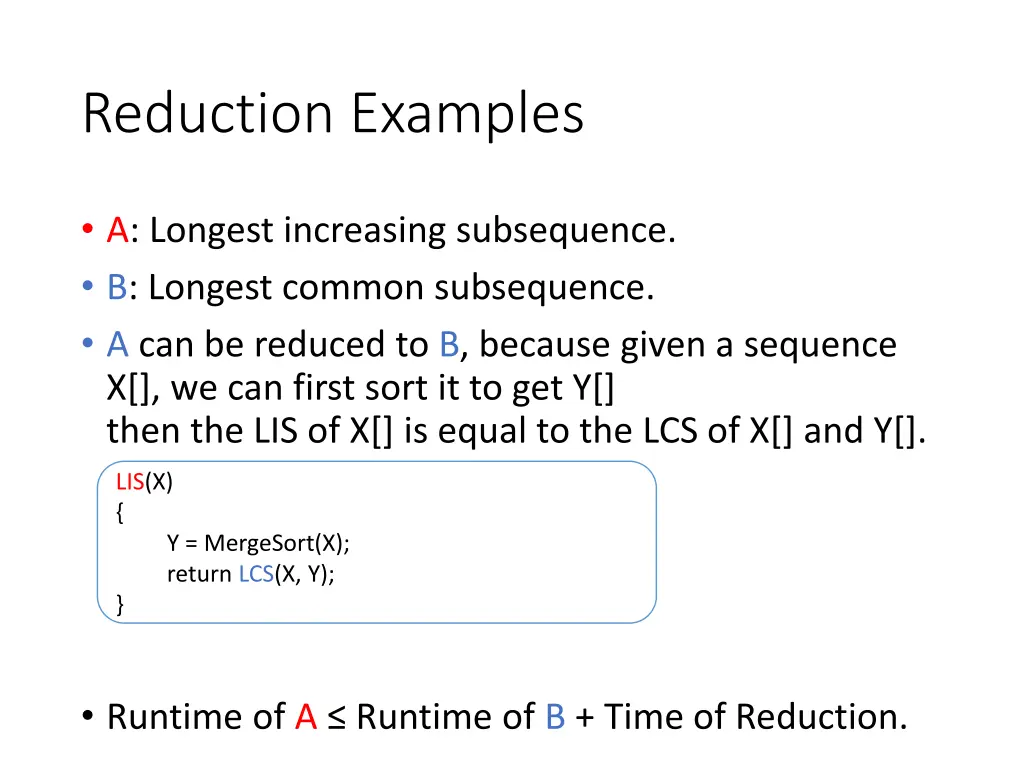 reduction examples 1