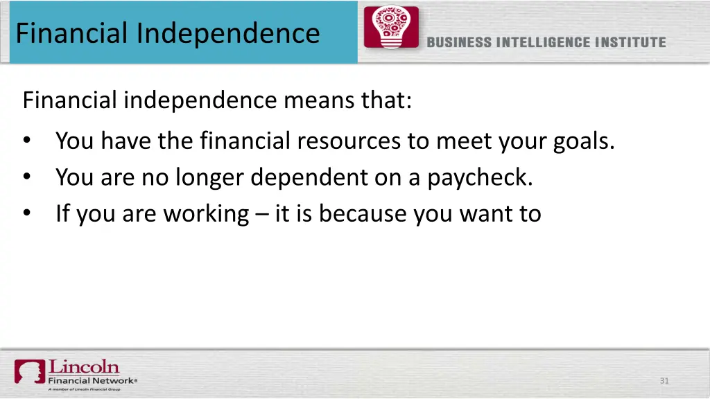 financial independence