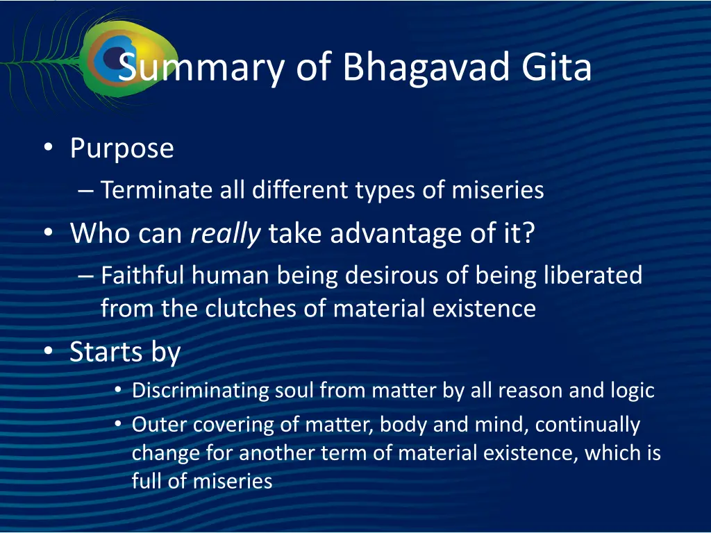 summary of bhagavad gita