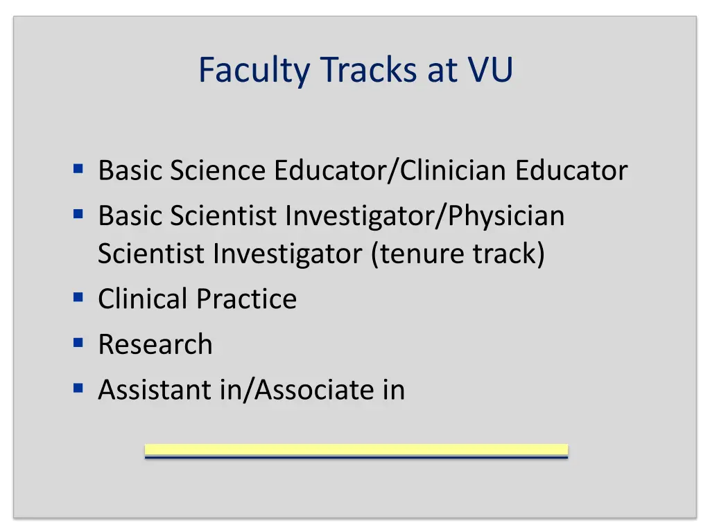 faculty tracks at vu