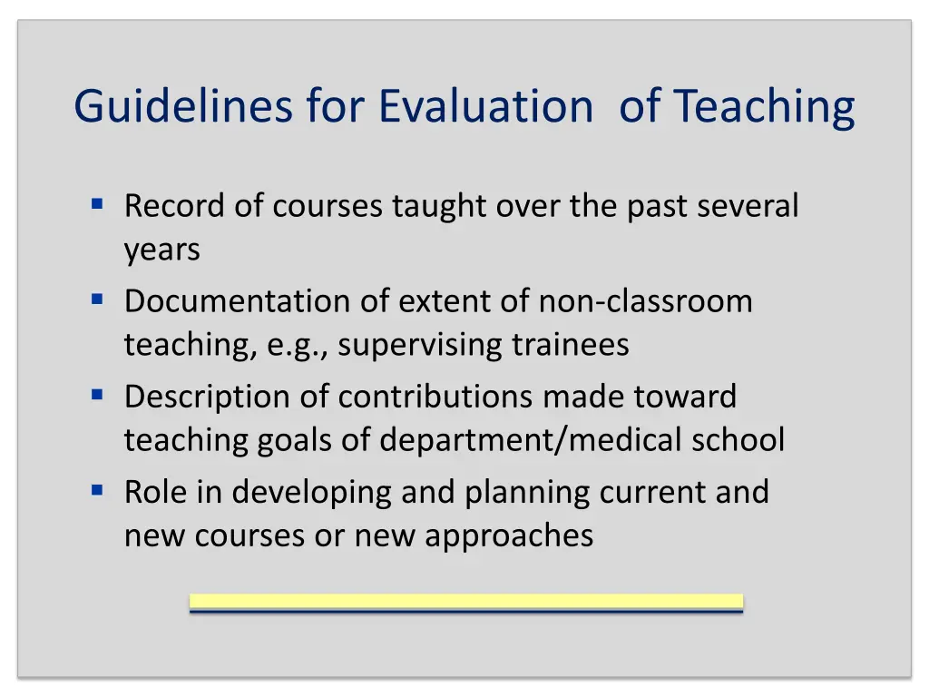 guidelines for evaluation of teaching
